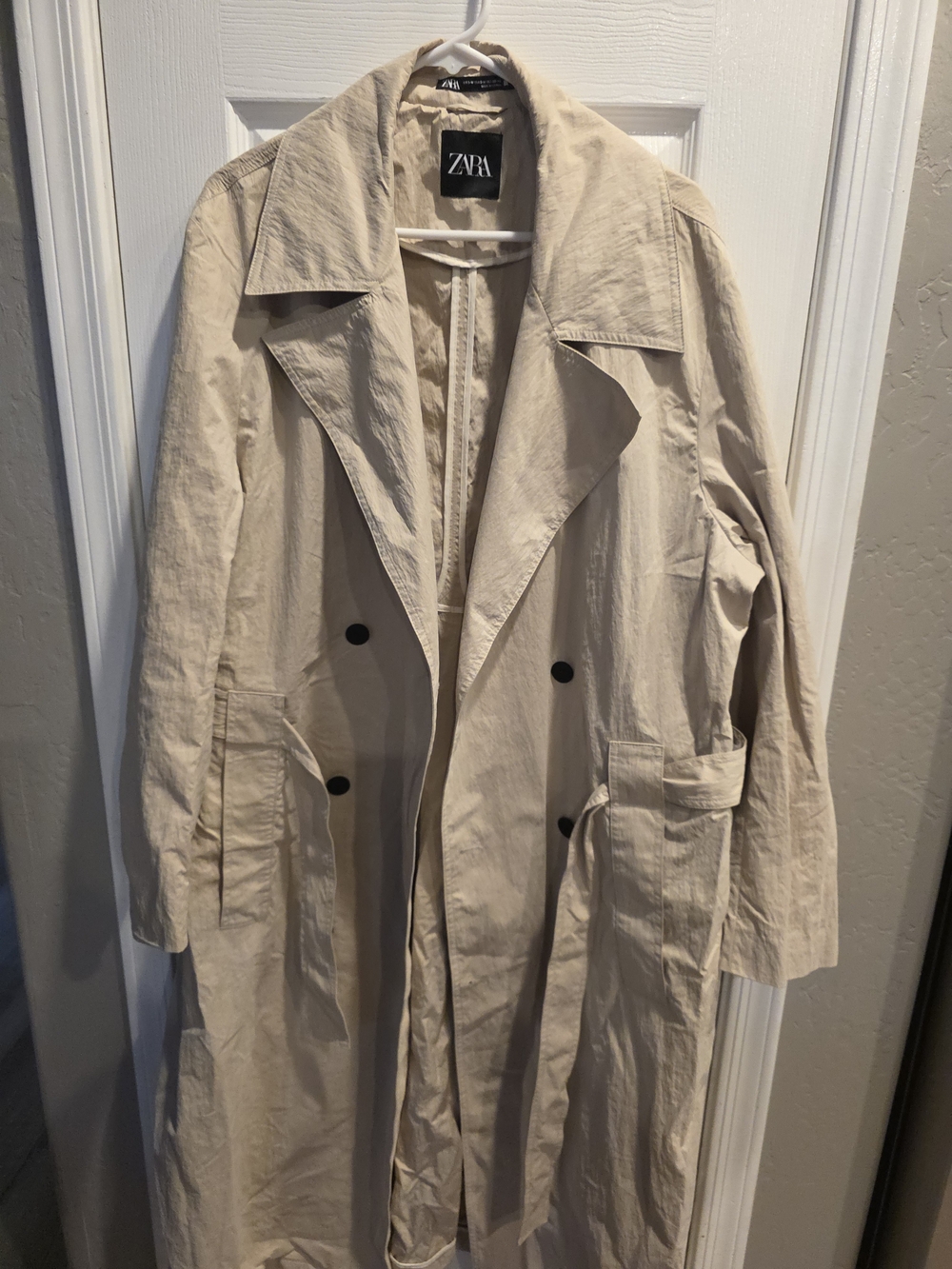 Zara Men's Beige Trench Coat